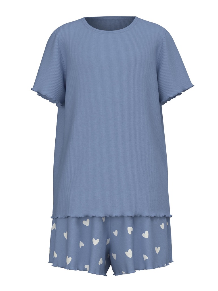 NAME IT KIDS - NKF NIGHTSET SS HEARTS RIB - Serenity