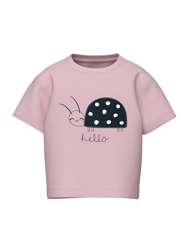 NAME IT MINI - NMF VILINSE SS LOOSE TOP - Parfait Pink Ladybug