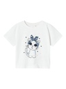 NAME IT MINI - NMF VILINSE SS LOOSE TOP - Bright White Cat
