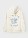 LMTD - NLN LIVING LS SWEAT W. HOOD - Turtledove Blue Fog Backprint