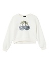 LMTD - NLF KEEZE LS SHORT SWEAT - White Alyssum BERRY PRINT
