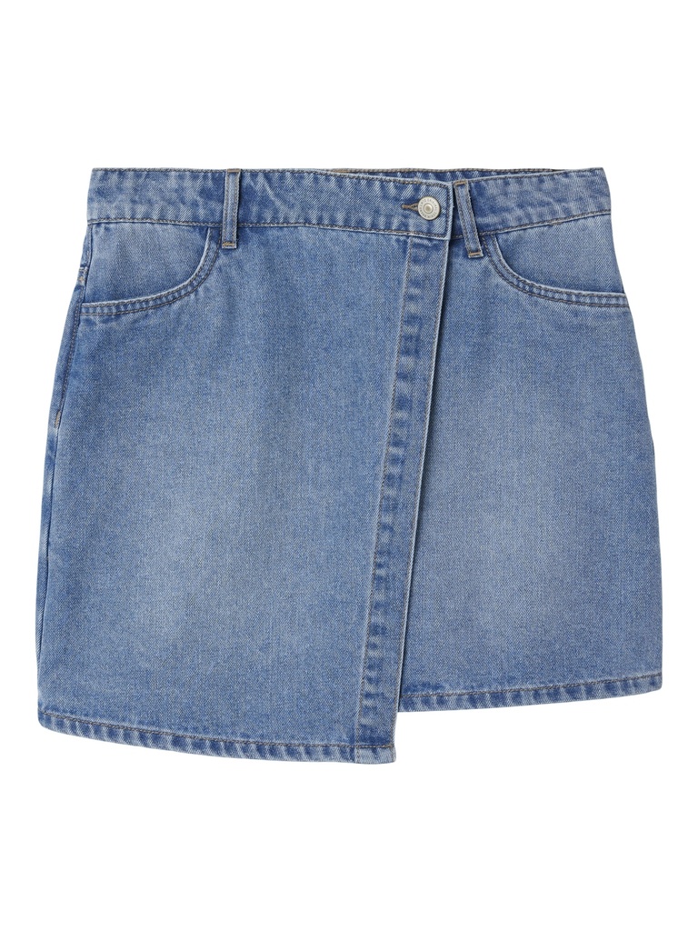 LMTD - NLF TALLI DNM SHORT WRAP SKIRT - Light Blue Denim