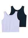 NAME IT KIDS - NKF DANIELA CROPPED TANK TOP 2P - Dark Sapphire W PURPLE HEATHER