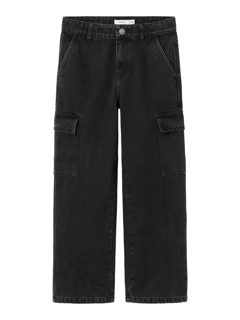 NAME IT KIDS - NKF ROSE HW WIDE CARGO JEANS 6190-BS NOOS - Black