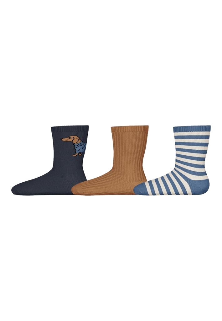 NAME IT MINI - NMM LOMY 3P SOCK - Dark Sapphire Almond + Coronet Blue