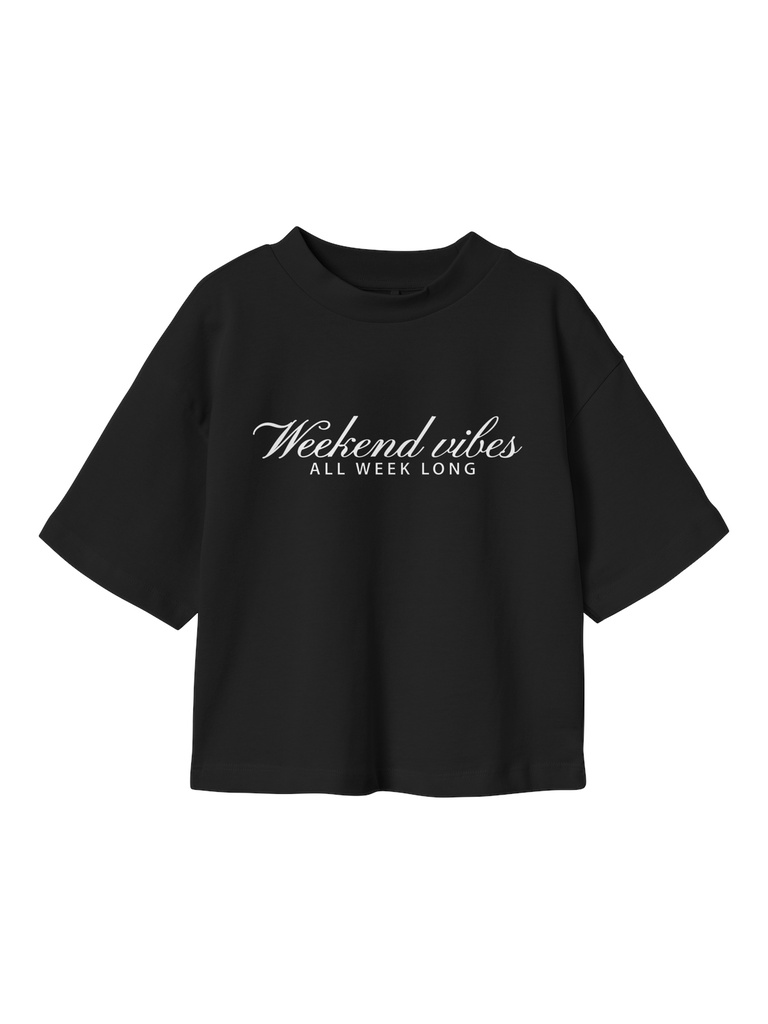 NAME IT KIDS - NKF LOMMIS 2/4 LOOSE SHORT TOP - Black