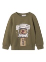 NAME IT MINI - NMM OBANNO LS LOOSE SWEAT BRU PB - Deep Lichen Green