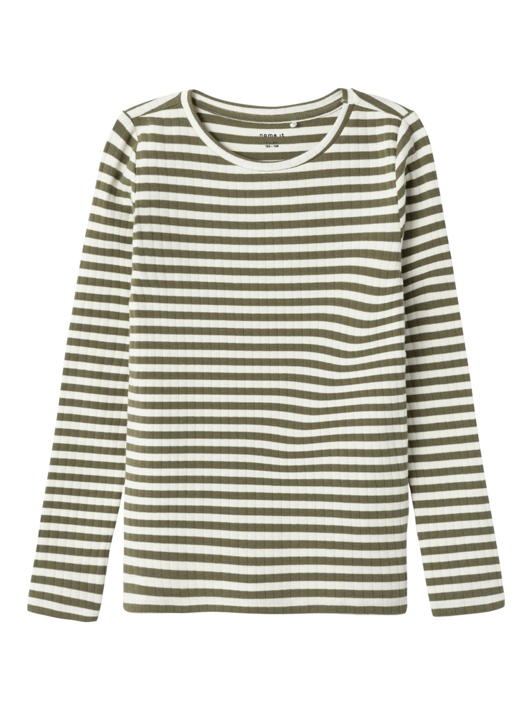 NAME IT KIDS - NKF SURAJA XSL LS TOP NOOS - Deep Lichen Green STRIPE