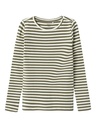 NAME IT KIDS - NKF SURAJA XSL LS TOP NOOS - Deep Lichen Green STRIPE