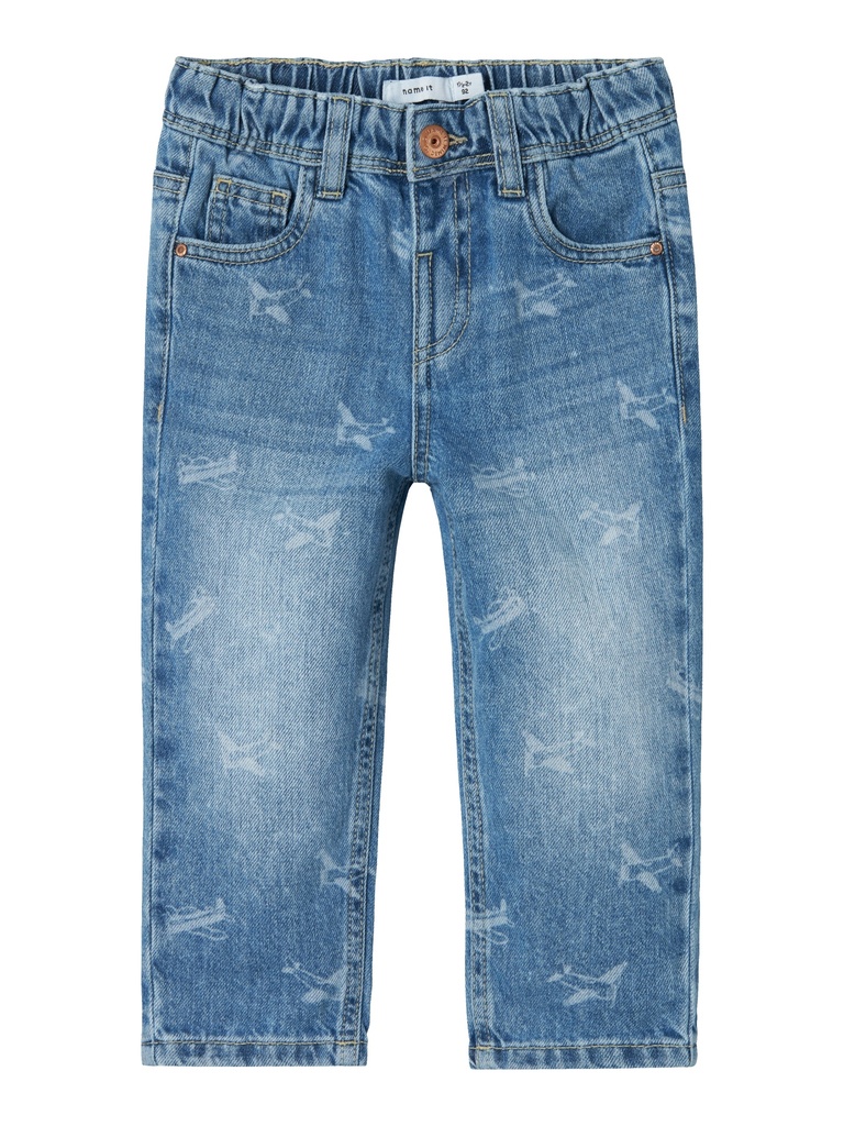 NAME IT MINI - NMM SILAS TAPERED AOP JEANS 2240-BE S - Medium Blue Denim