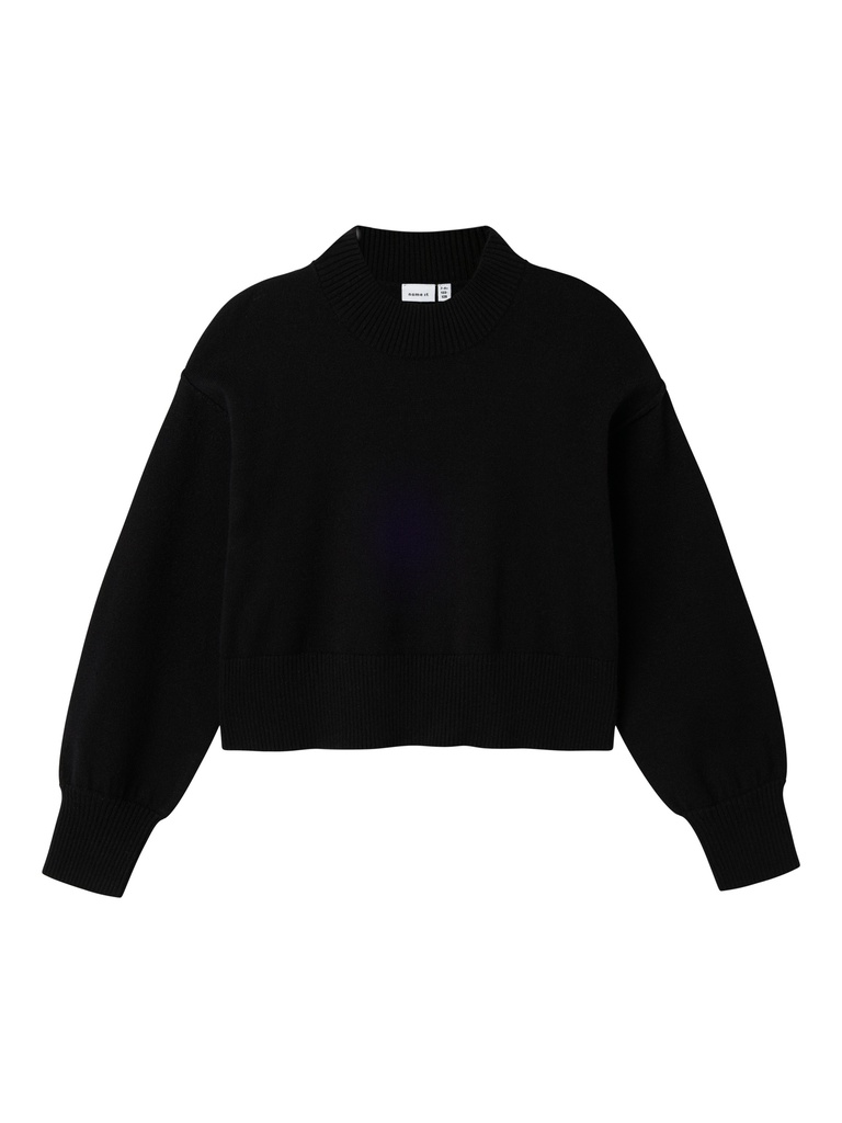 NAME IT KIDS - NKF SIVISCA LS SHORT BOXY KNIT - Black