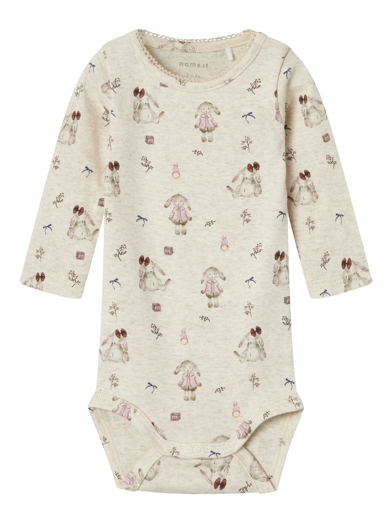 NAME IT BABY - NBF RABBIT M LS BODY - Peyote Melange