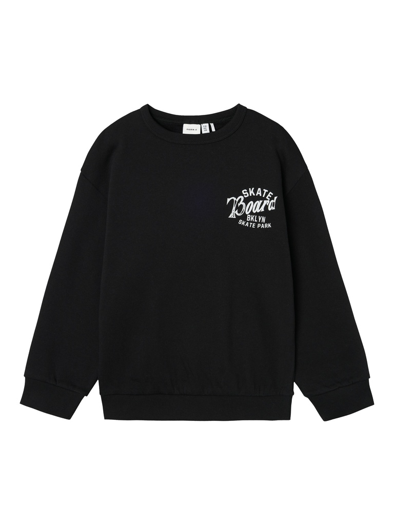NAME IT KIDS - NKM RIMIA LS RLX SWEAT BRU - Black