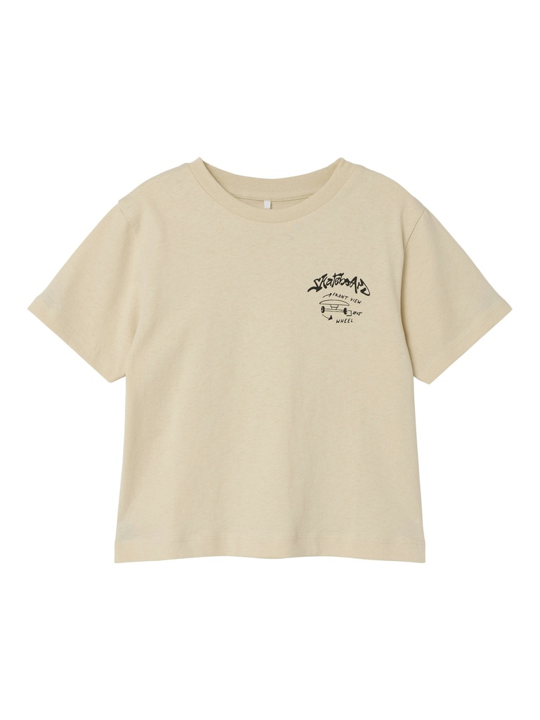 NAME IT MINI - NMM LASSO NREG SS TOP - White Swan BLACK