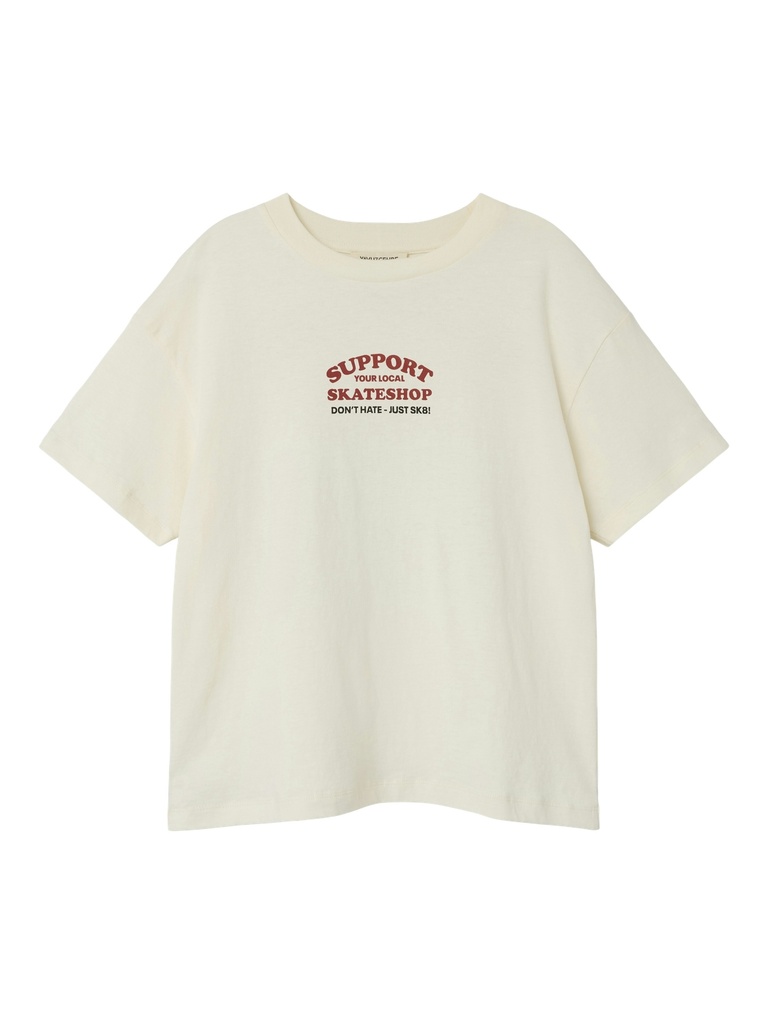 NAME IT MINI - NMM LASSO NREG SS TOP - White Swan RED