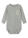 NAME IT BABY - NBF LABY LS BODY - Grey Melange