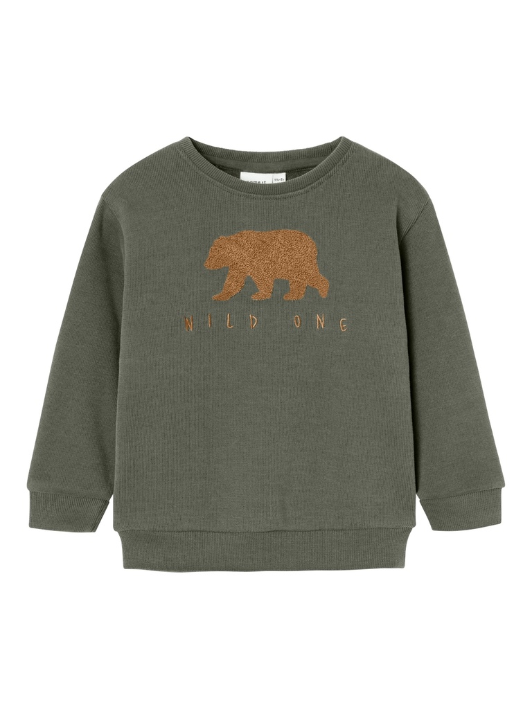 NAME IT MINI - NMM OBEAR NREG SWEAT UNB - Tea Leaf