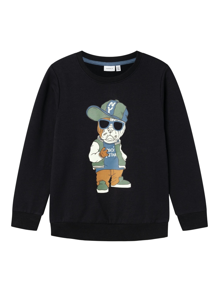 NAME IT KIDS - NKM OKLOKKEN LS SWEAT BRU BOX - Black