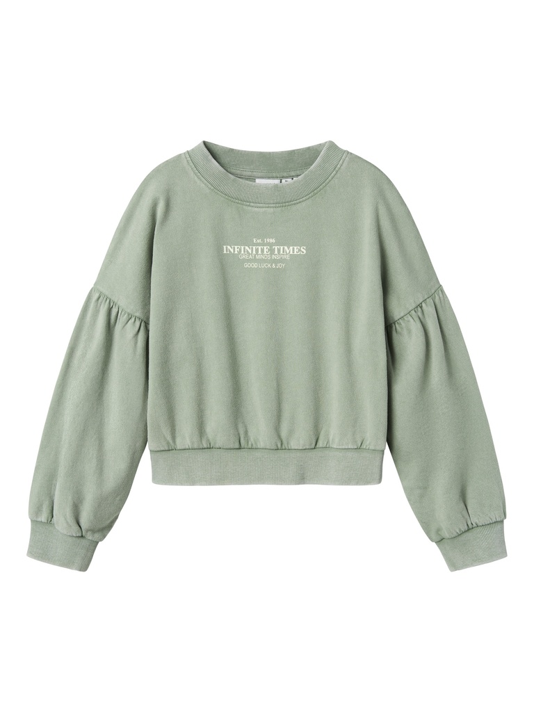 NAME IT KIDS - NKF OTYLLE LS SHORT NREG SWEAT BRU - Lily Pad