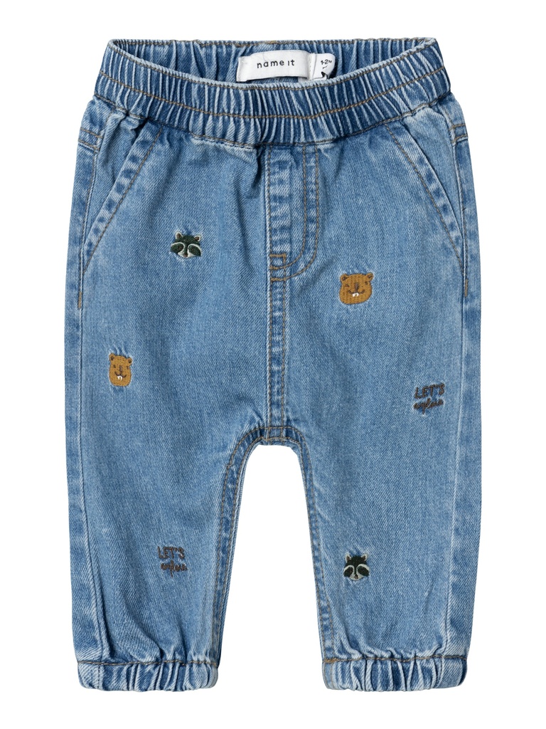 NAME IT BABY - NBM BEN U-SHAPE R EMB JEANS 6621-BY O - Medium Blue Denim