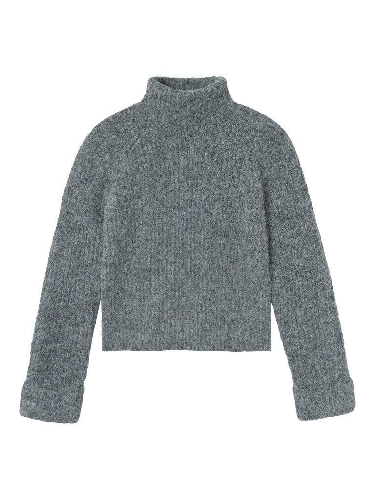 LMTD - NLF NULO LS SHORT TURTLENECK KNIT - Dark Grey Melange
