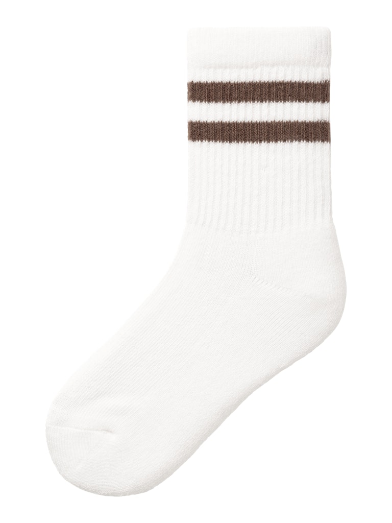 NAME IT MINI - NMM NAN SOCK - Bright White Pecan Pie