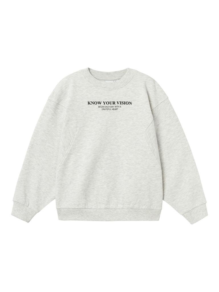 NAME IT KIDS - NKF NAKONNI LS RLX SWEAT BRU - Light Grey Melange