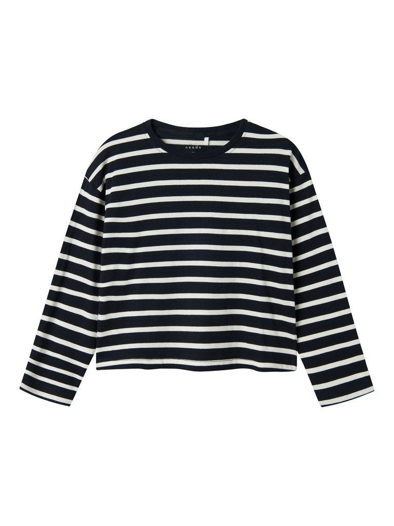 NAME IT KIDS - NKF VITA LS SHORT RLX TOP - Dark Sapphire Jet Stream