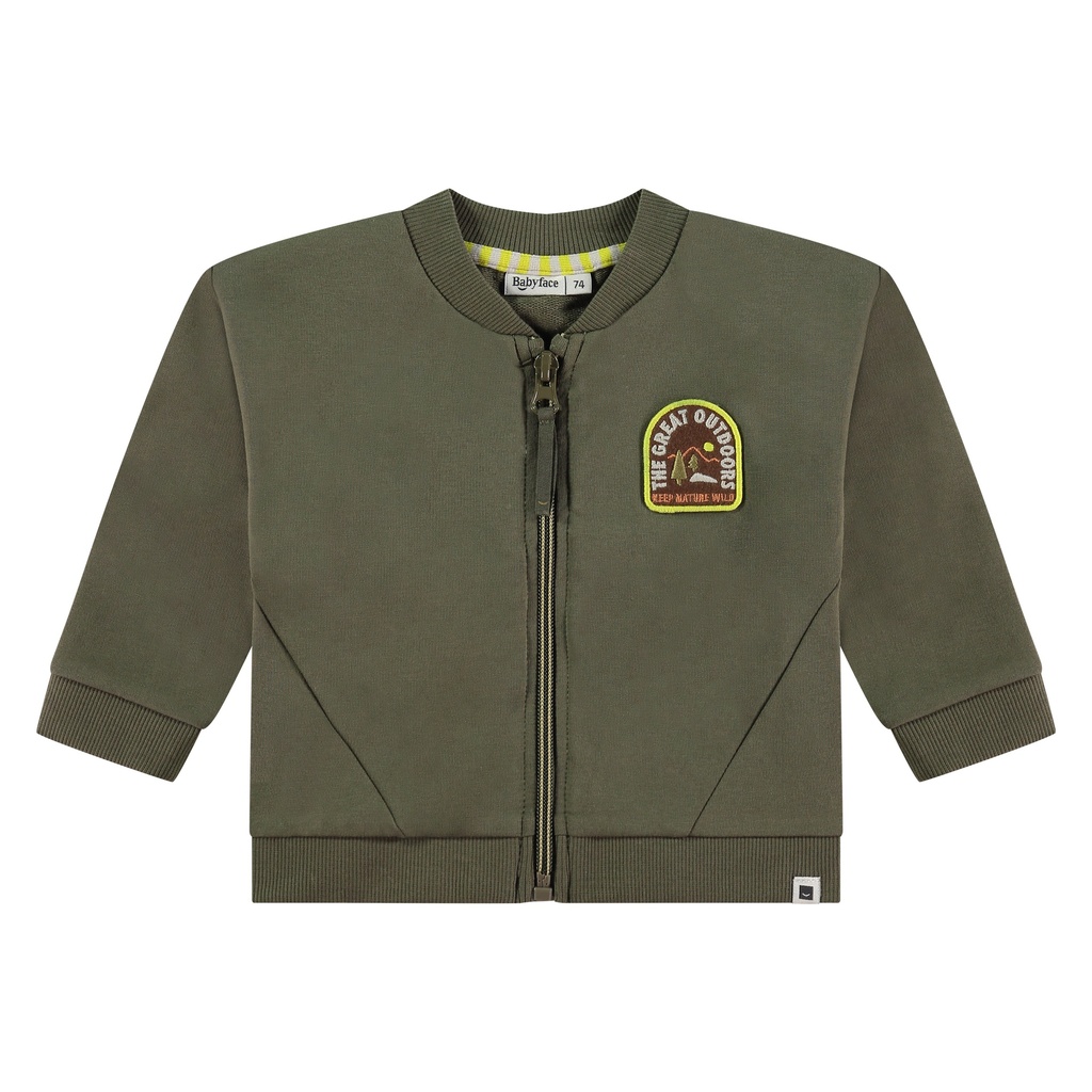 Babyface - boys sweat cardigan - dark forrest - BBE24527429