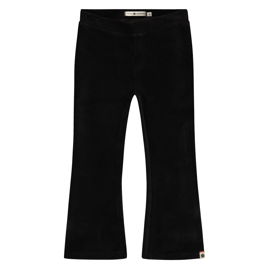 Stains & Stories - girls flared velvet pants - nearly black - SSA24508279