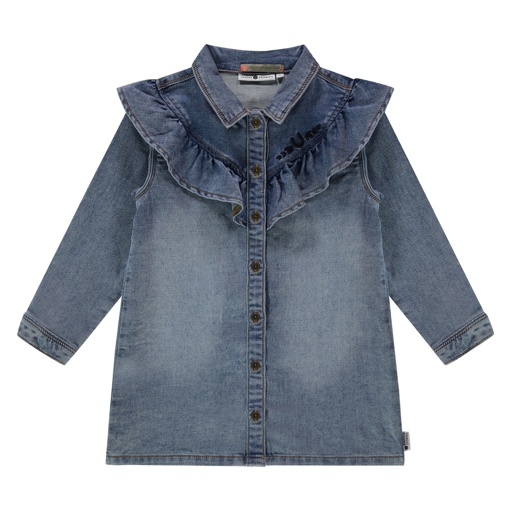 Stains & Stories - girls denim dress - mid blue denim - SSA24508774