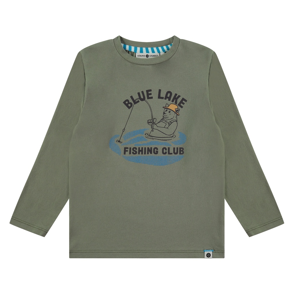 Stains & Stories - boys t-shirt long sleeve - light army - SSA24507673