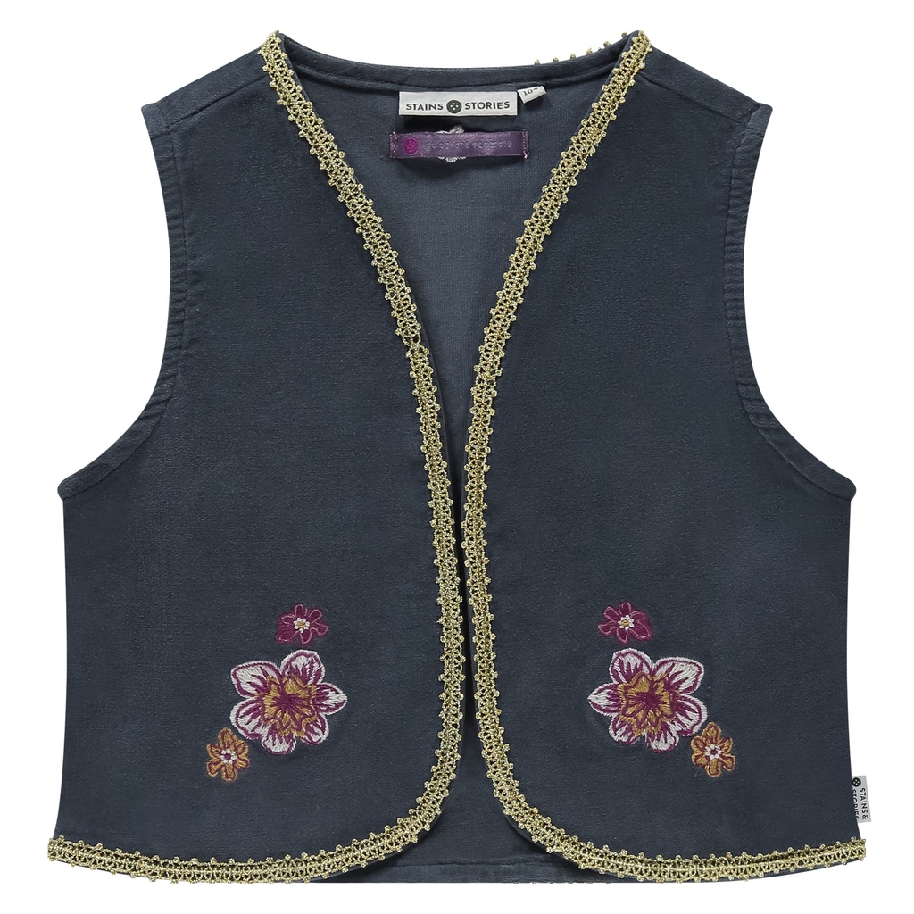 Stains & Stories - girls gilet - dark blue - SSA24608590
