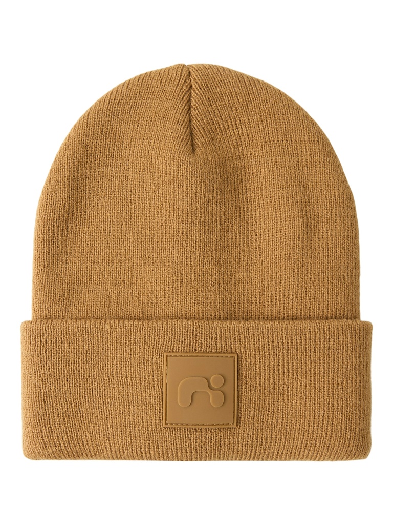 NAME IT MINI - NMN MALIK KNIT BEANIE BADGE - Brown Sugar
