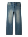 LMTD - NLM KIZZA DNM LOOSE PANT NOOS - Medium Blue Denim Dirty wash