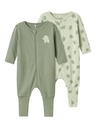 NAME IT BABY - NBM NIGHTSUIT 2P ZIP FF SEA ELEPHANT NOOS - Sea Foam