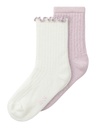 NAME IT MINI - NMF TUTTI 2P SOCK - Winsome Orchid Cloud Dancer