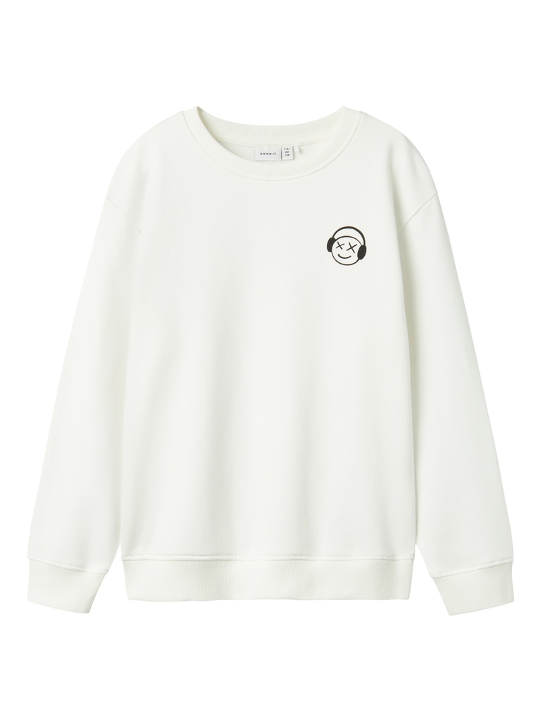 NAME IT KIDS - NKM BEARNE LS NREG SWEAT UNB - Cloud Dancer BLACK