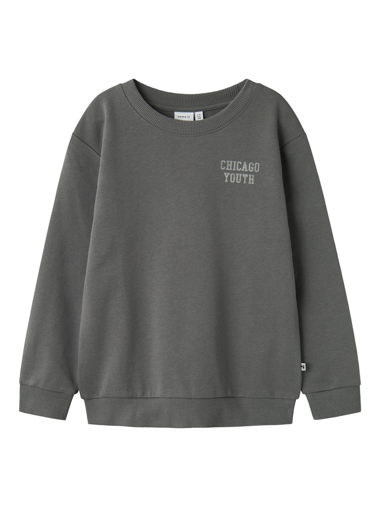 NAME IT KIDS - NKM BEBOB LS NREG SWEAT UNB BOX - Lava Smoke