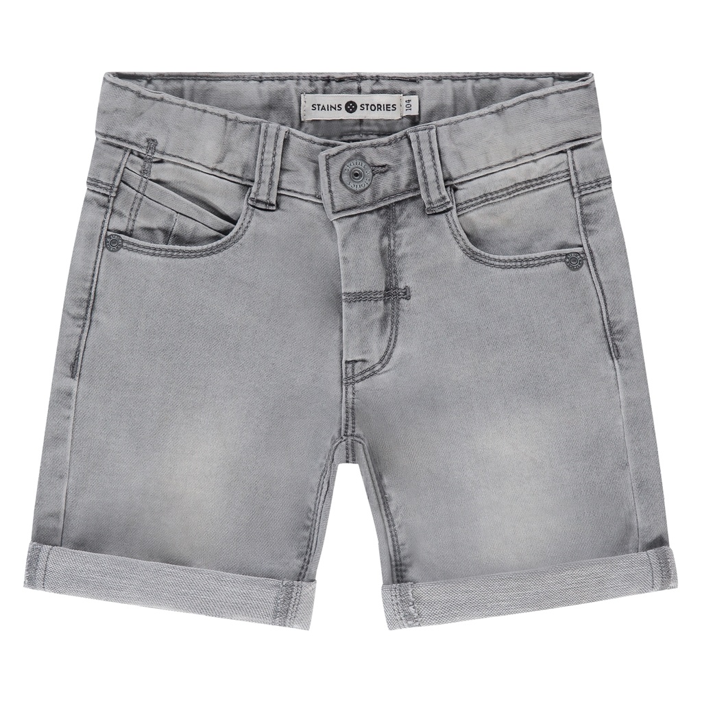 Stains & Stories - boys jog denim short - grey denim - SSA25207239-SSA-00001