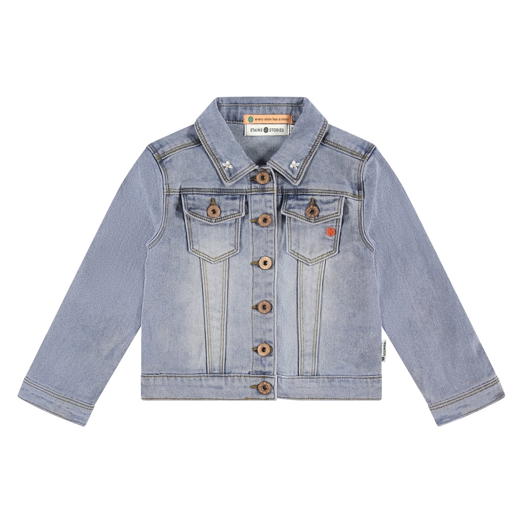Stains & Stories - girls denim jacket - light blue denim - SSA25208116-SSA-00065