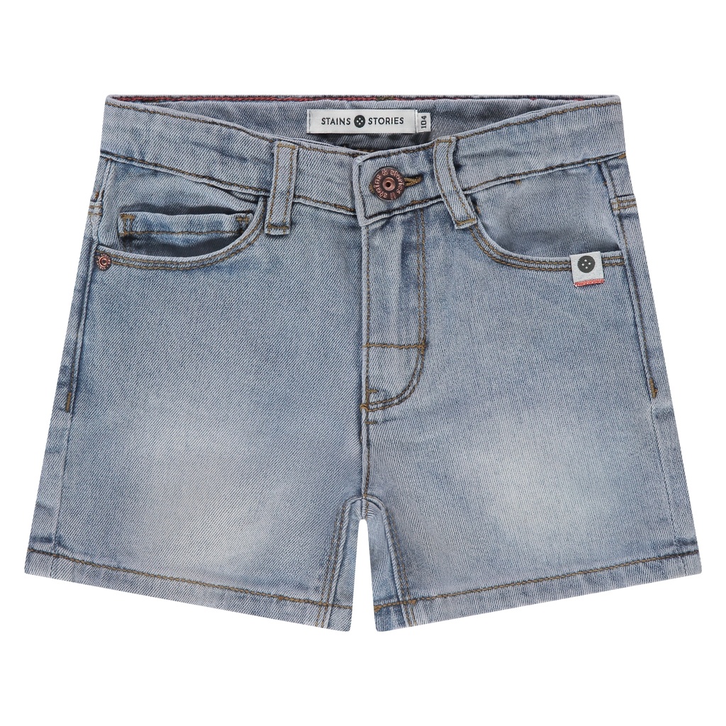 Stains & Stories - girls denim short - light blue denim - SSA25208232-SSA-00065
