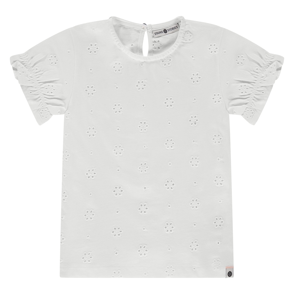 Stains & Stories - girls t-shirt short sleeve - ivory - SSA25208636-SSA-00049
