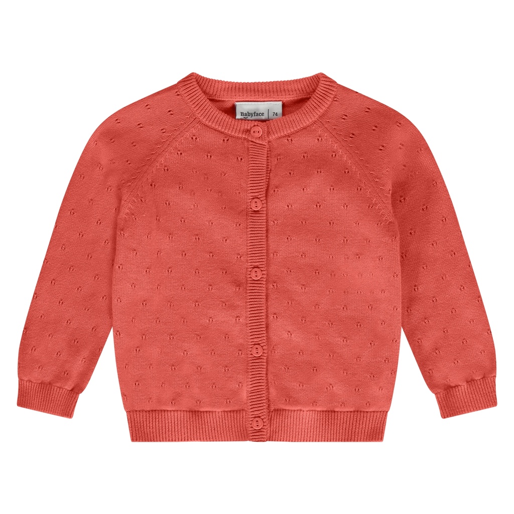 Babyface - baby girls knitted cardigan - grapefruit - BBE25128300-BBE-00217