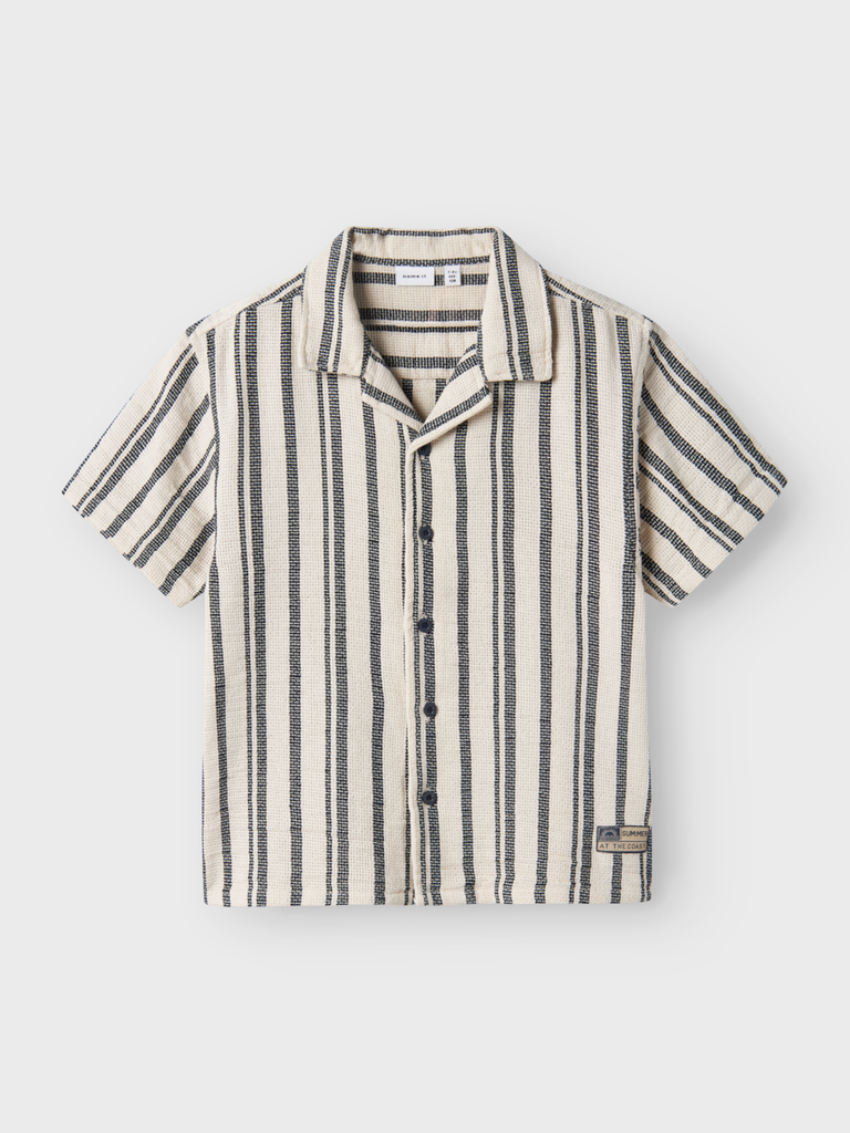 NAME IT KIDS - NKM FOKO SS NREG SHIRT - Peyote NAVY BLAZER