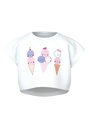 NAME IT MINI - NMF VILMA CAPSL CROP TOP - Bright White Icecream