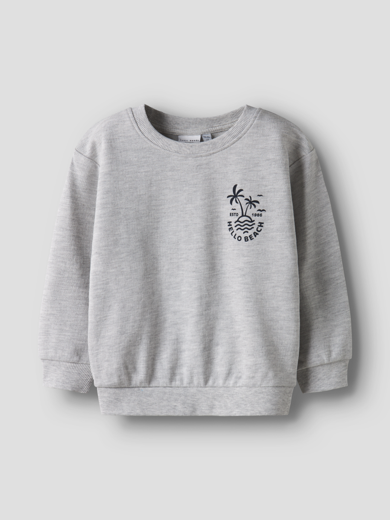 NAME IT MINI - NMM VASSE LS NREG SWEAT UNB - Light Grey Melange