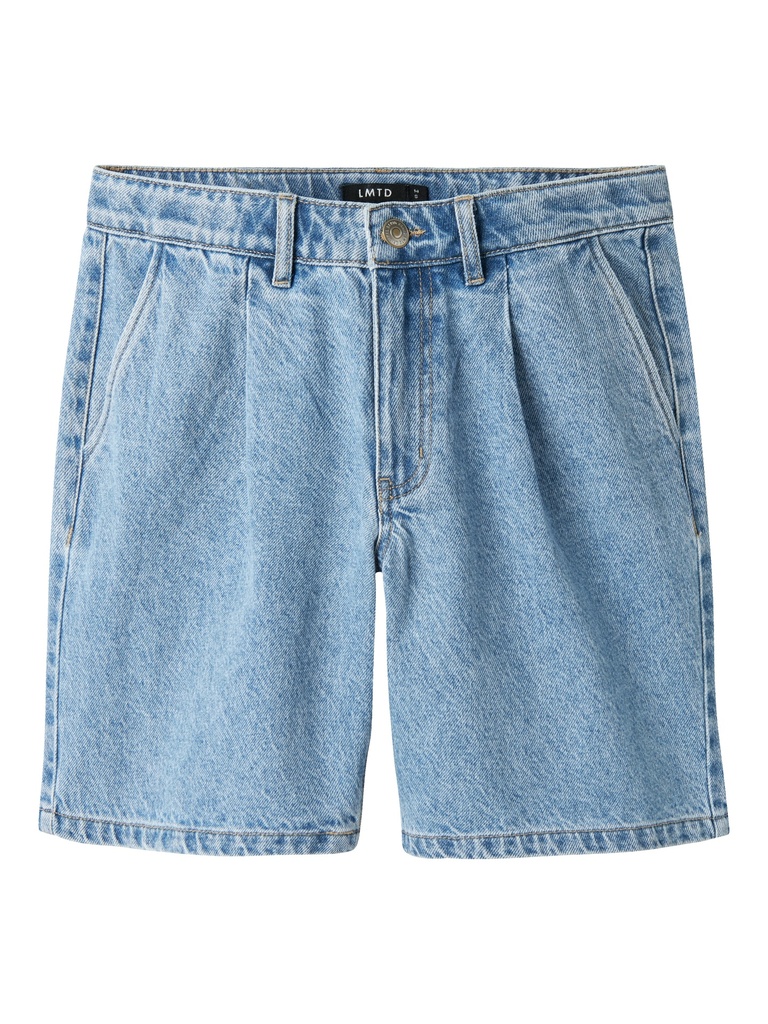 LMTD - NLF KIM DNM NW LONG PLEAT SHORTS - Medium Blue Denim