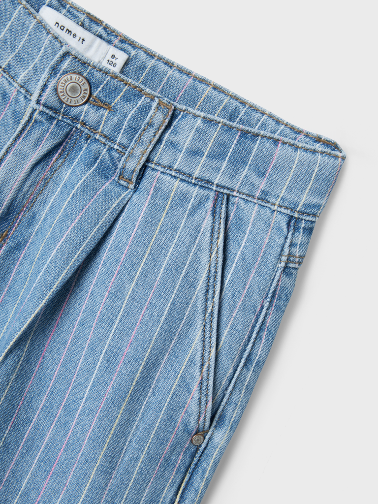 NAME IT KIDS - NKF BELLA SKATER STRIPE JEANS 4008-NM F - Light Blue Denim MULTI