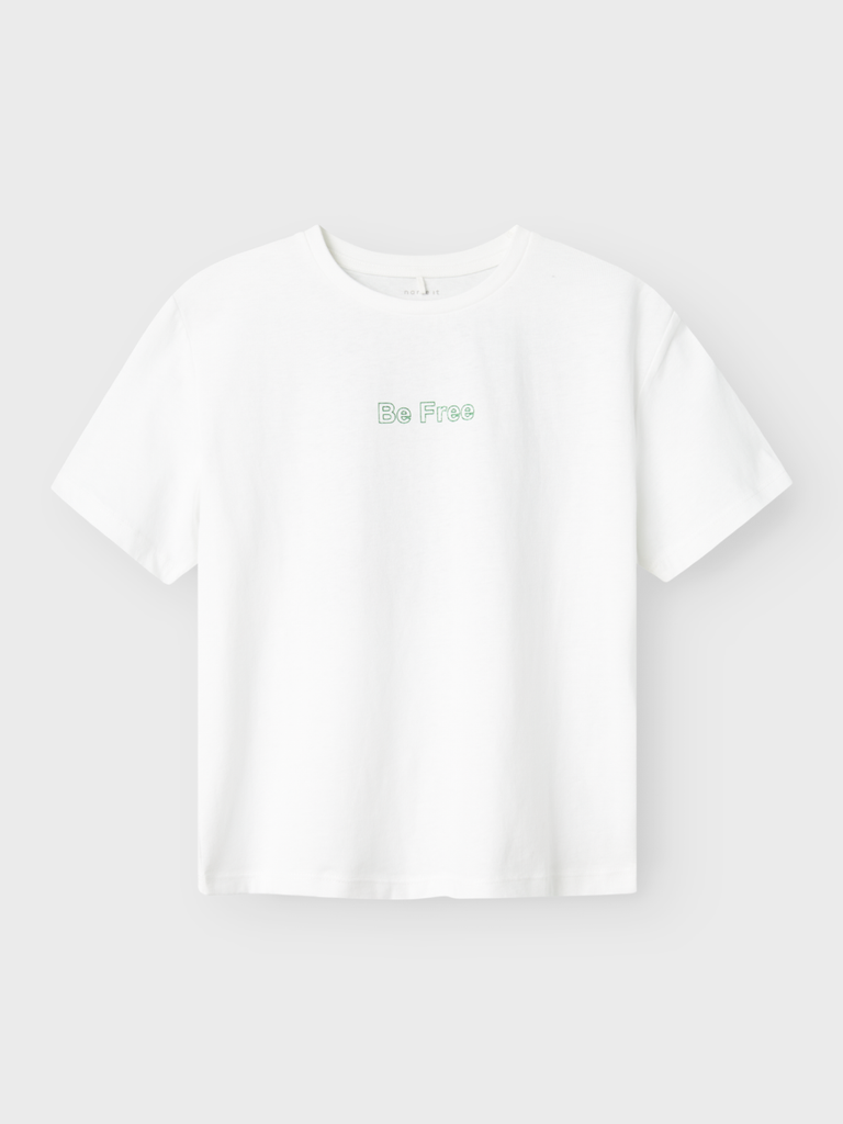 NAME IT KIDS - NKF FALAURA SS NREG TOP BOX - Bright White BRIGHT GREEN